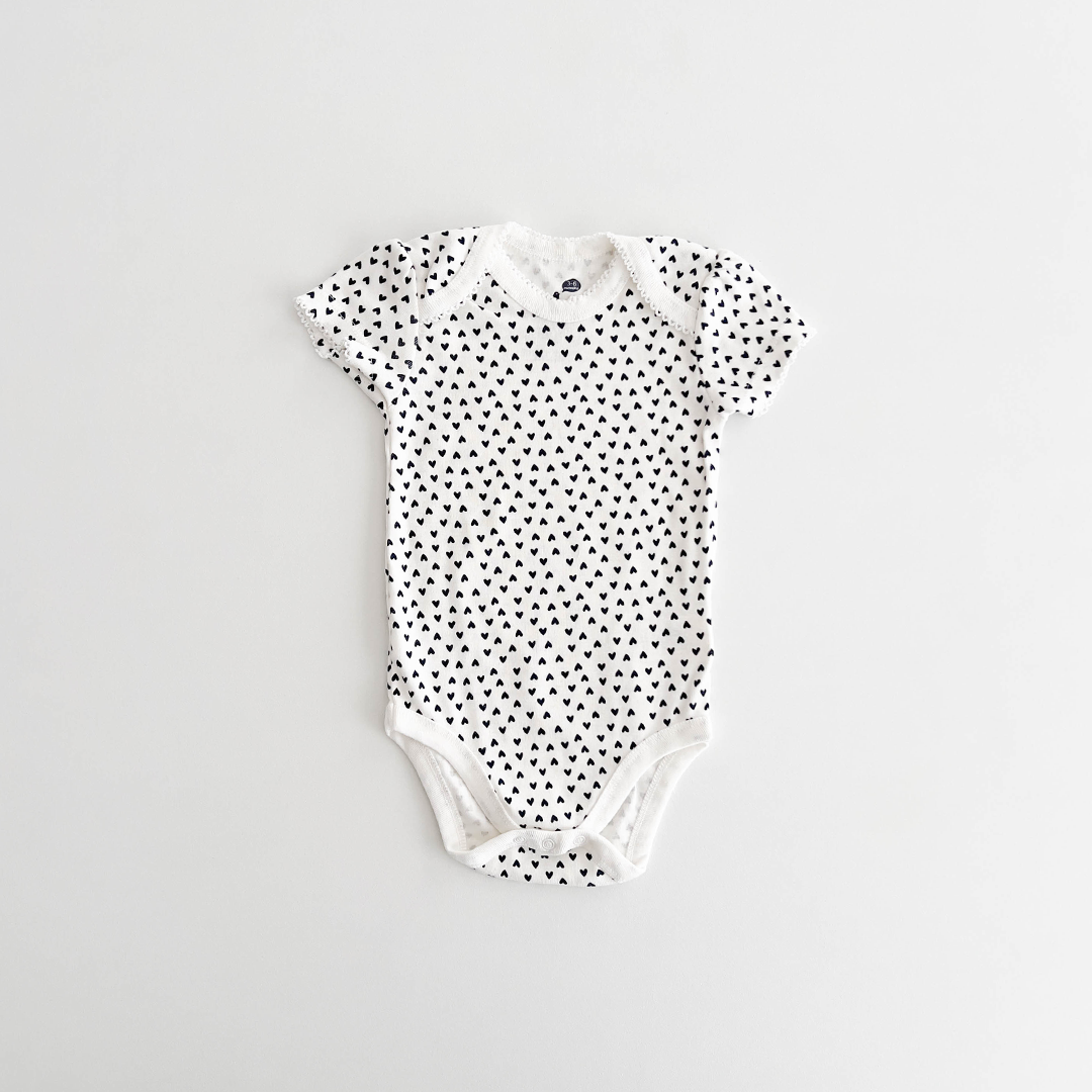 NAVY BLUE LOVE PRINTED ONESIE