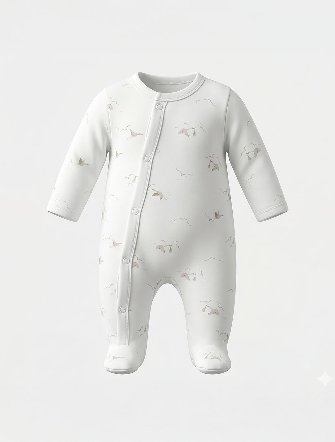 WHITE PRINTED SLEEPSUIT