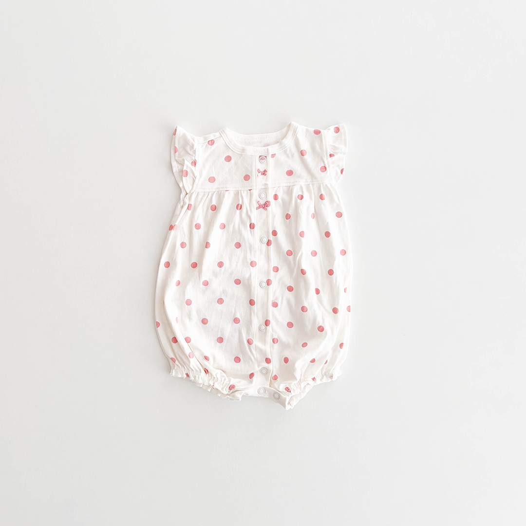 WHITE PINK POLKA DOTTED JUMPSUIT