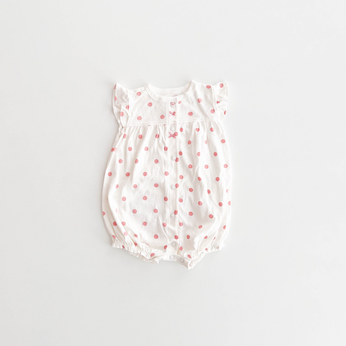 WHITE PINK POLKA DOTTED JUMPSUIT