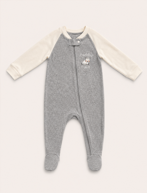 Grey zipper sleepsuit