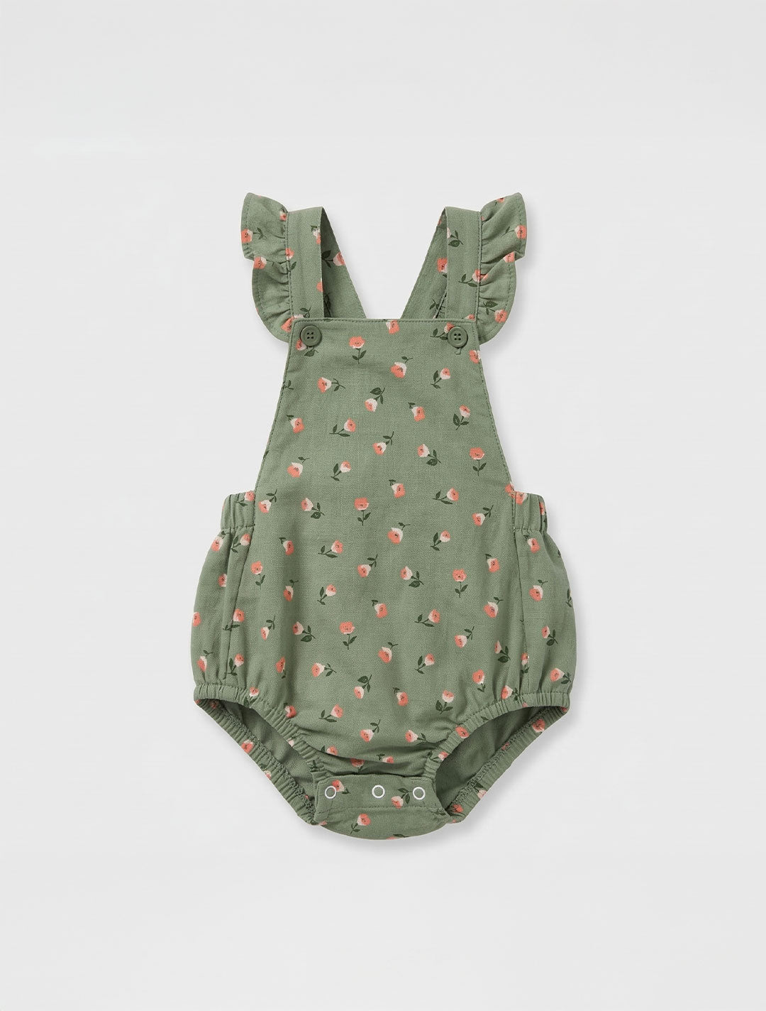 GREEN FLORAL DUNGAREE