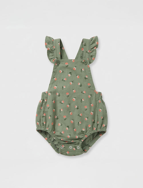 GREEN FLORAL DUNGAREE