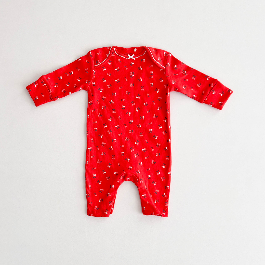 RED BERRY PRINTED ROMPER