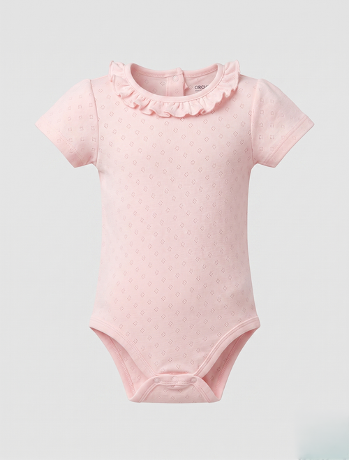 BABY PINK POINTELLE ONESIE