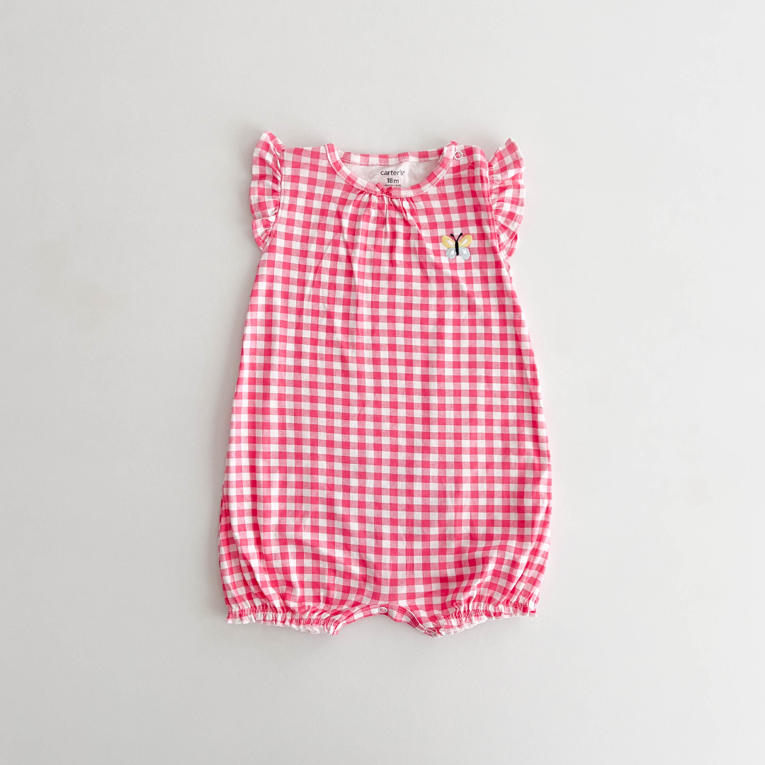PINK CHECK JUMPSUIT