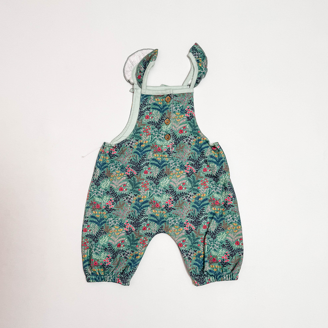 GREEN FLORAL SLEEVELESS ROMPER