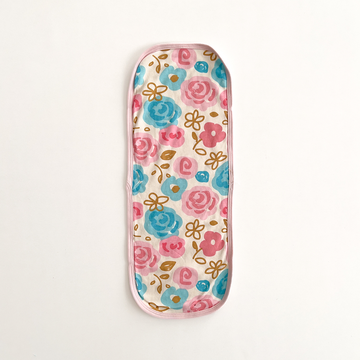 PINK AND BLUE FLORAL BURP CLOTH