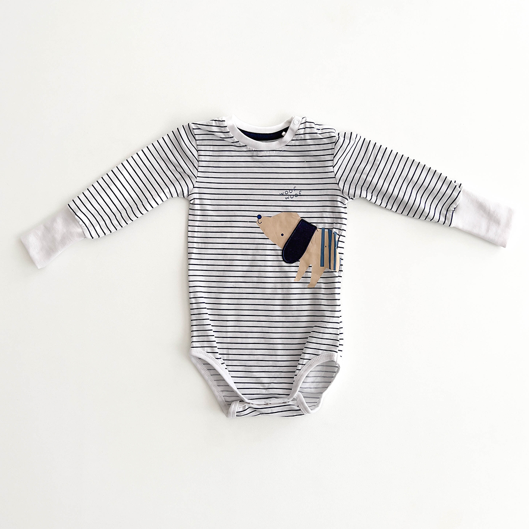 NAVY BLUE STRIPS ONESIE