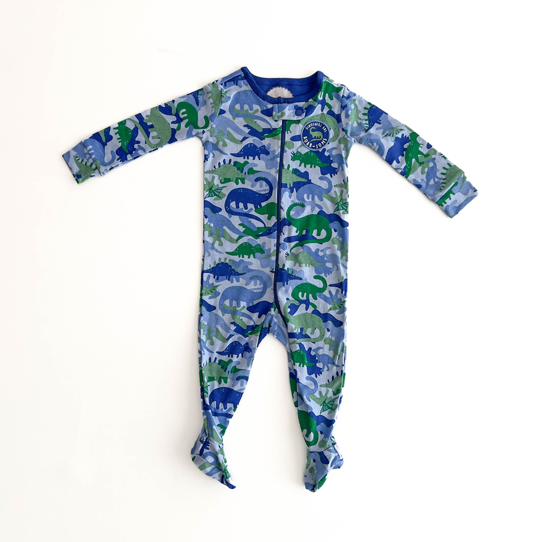 BLUE DINOSAURS PINTED SLEEPSUIT