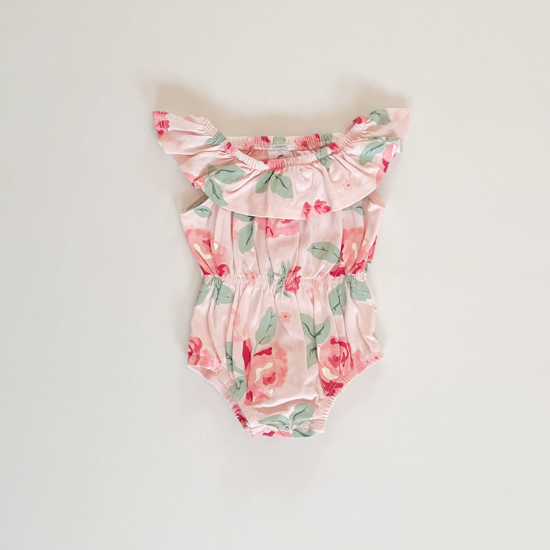 PINK FLORAL FANCY ONESIE