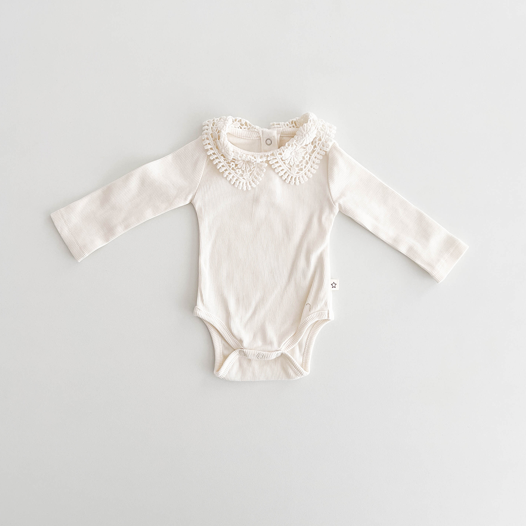 WHITE RIBBED FANCY ONESIE