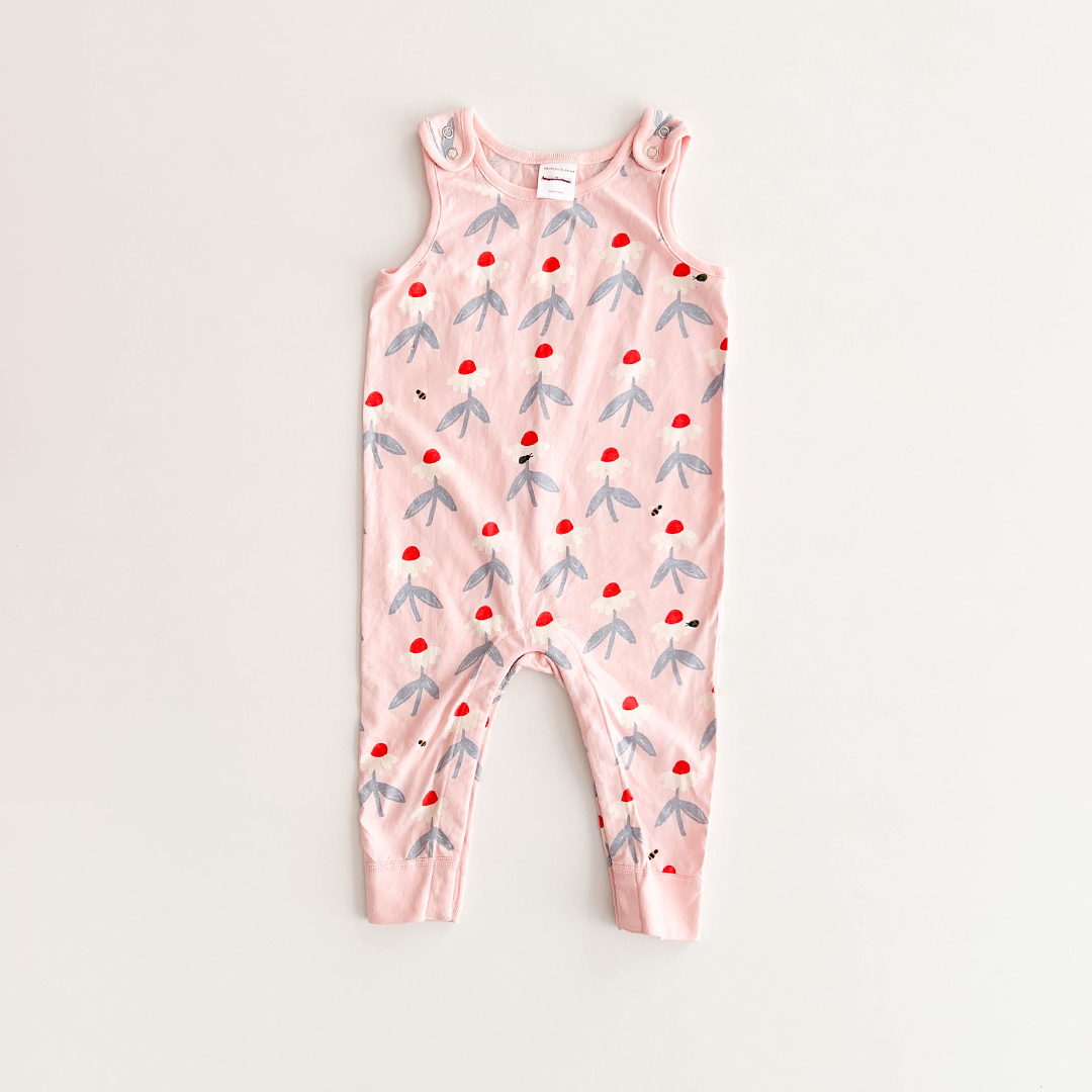 PINK FLORAL SLEEVELESS ROMPER