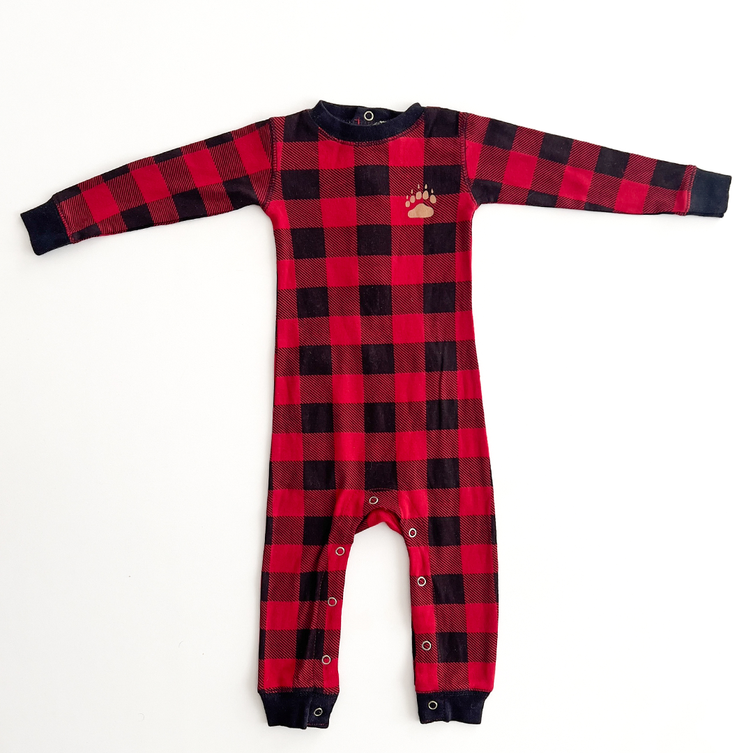 black and red checked slim fit romper