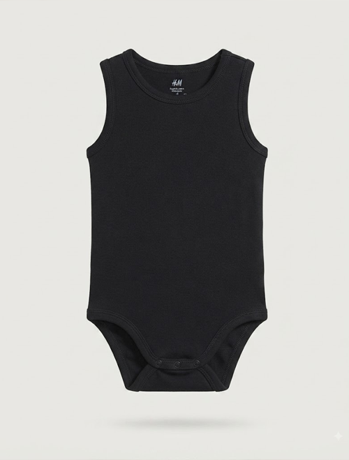 Black sleeveless onesie