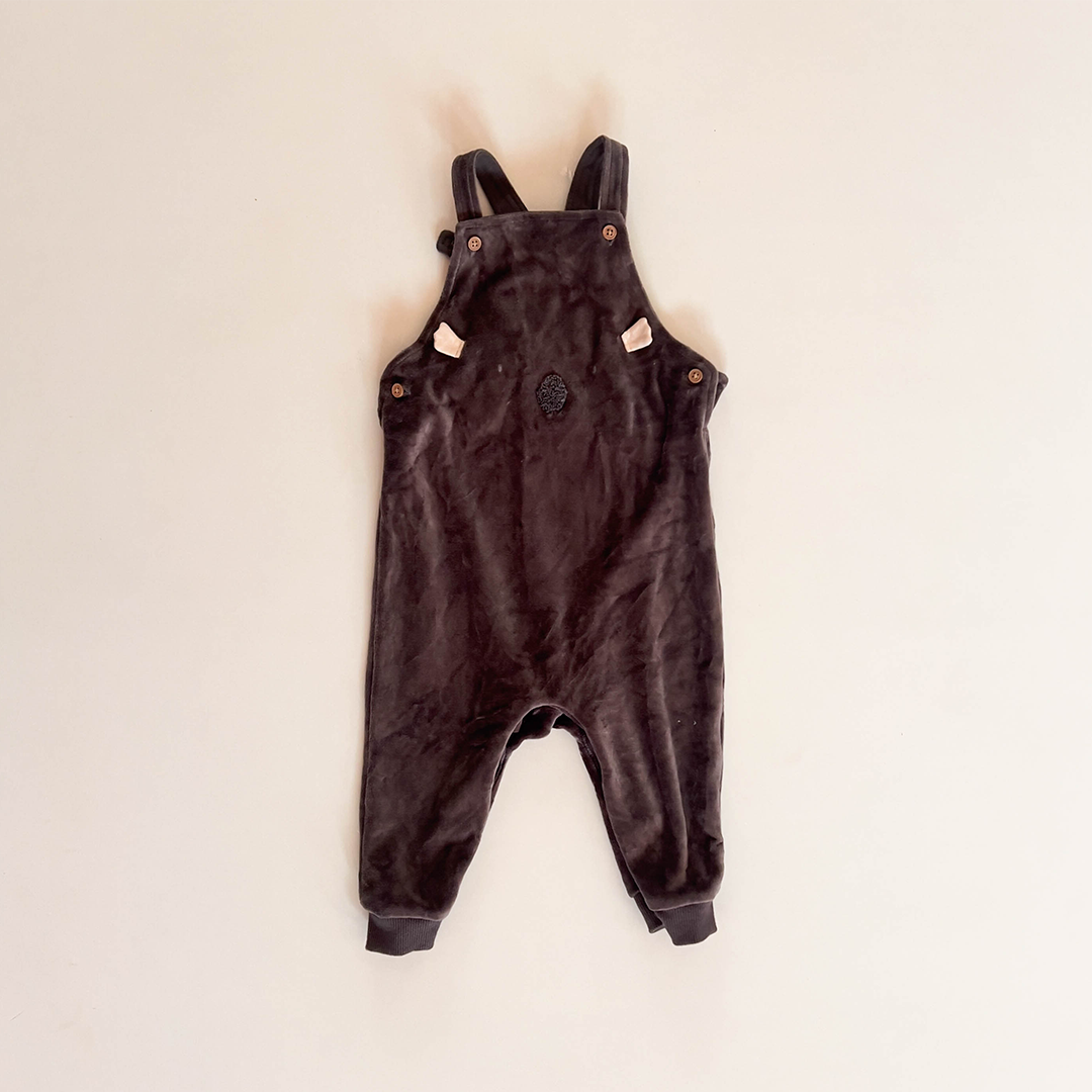 GREY VELVET DUNGAREE