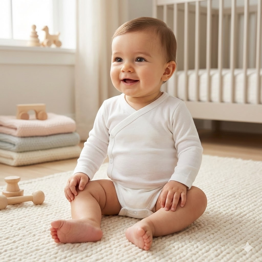 WHITE WRAPOVER UNISEX ONESIE