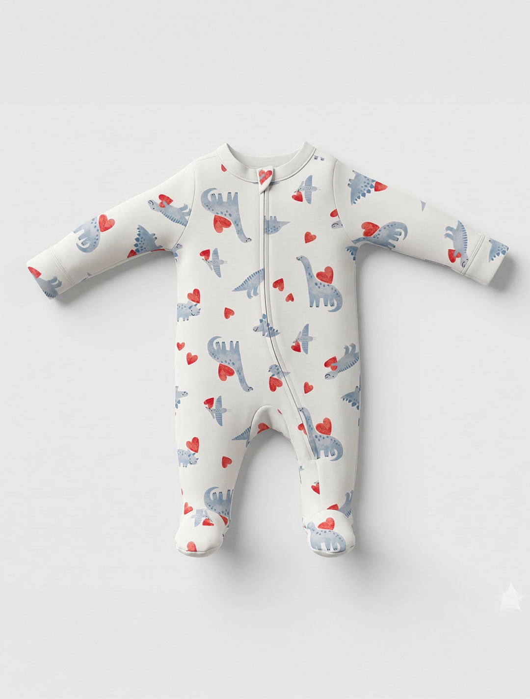 DINO LOVE ZIPPER SLEEPSUIT