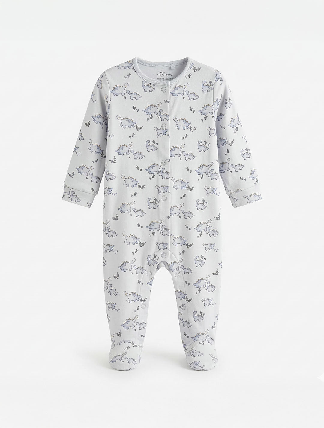 BLUE DINO PRINTED SLEEPSUIT