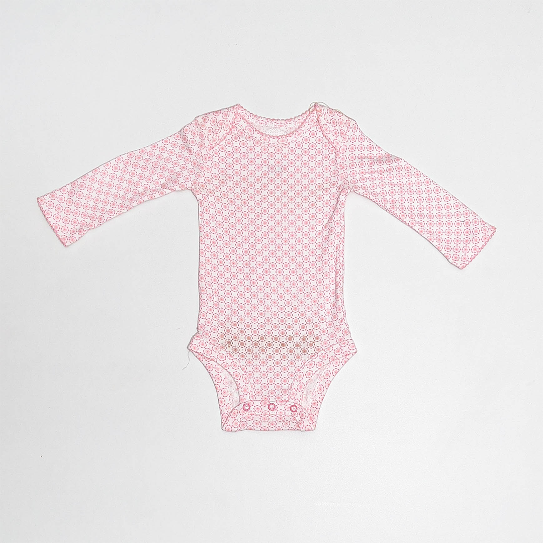 PINK FLORAL PRINTED ONESIE