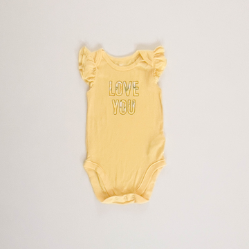 YELLOW LOVE YOU PRINT ONESIE