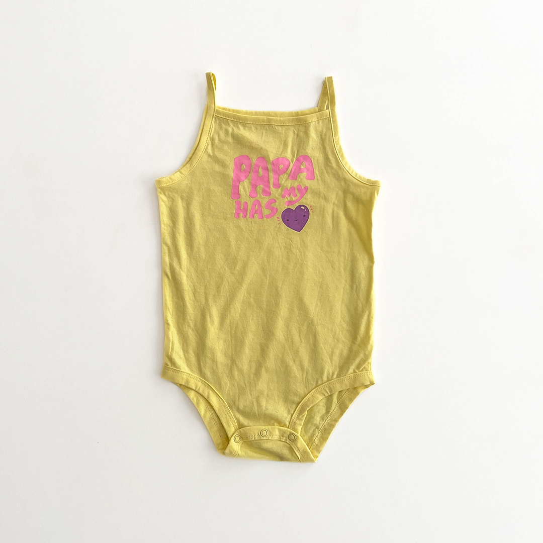 YELLOW SPAGHETTI STRAP ONESIE