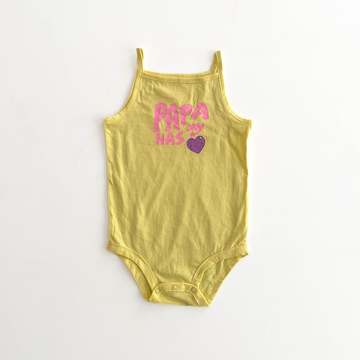 YELLOW SPAGHETTI STRAP ONESIE