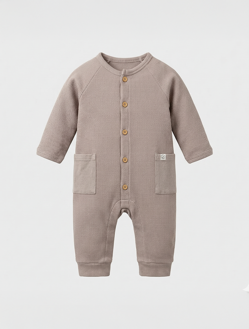 PREMIUM BEIGE KNITTED ROMPER