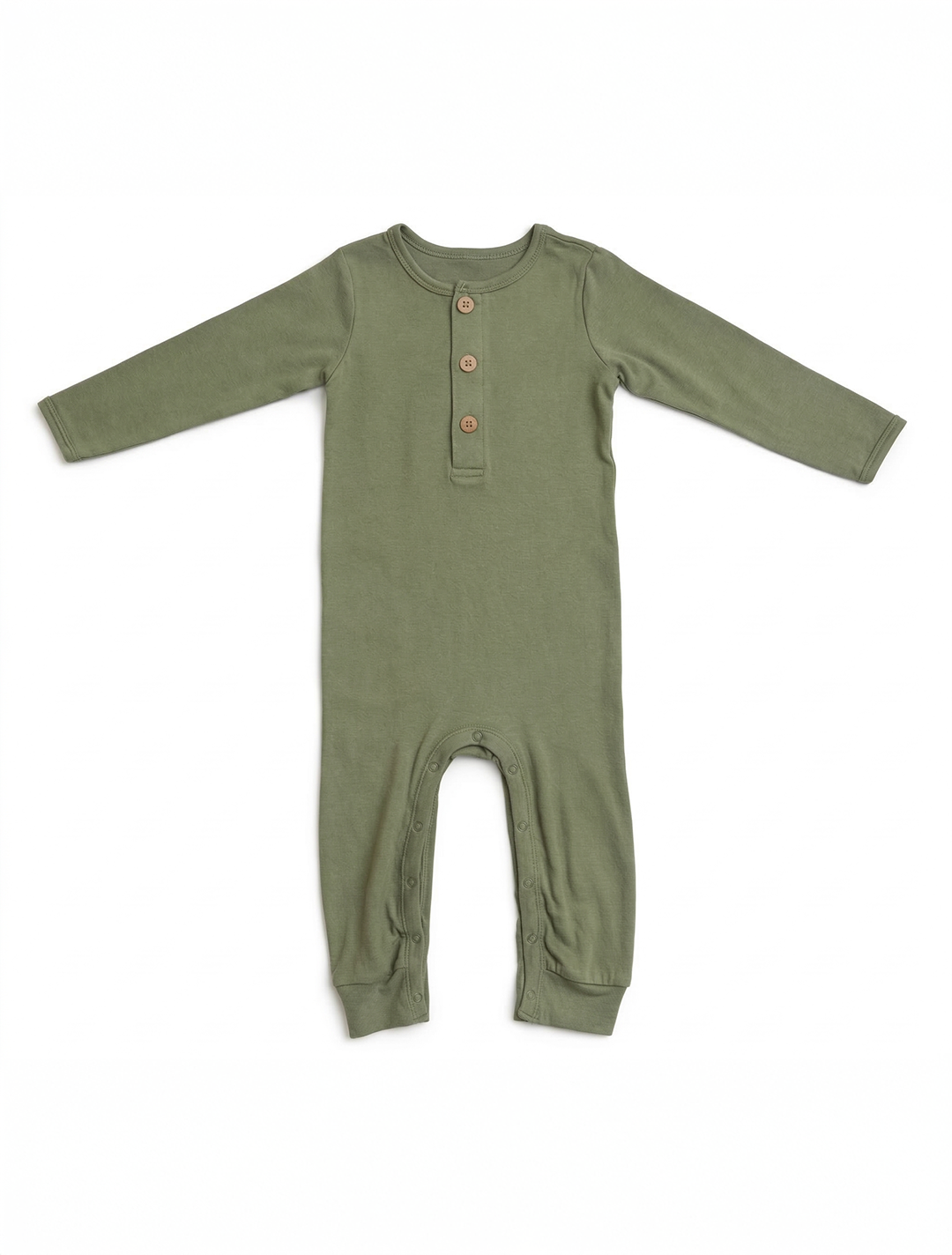 SAGE GREEN BUTTON ROMPER