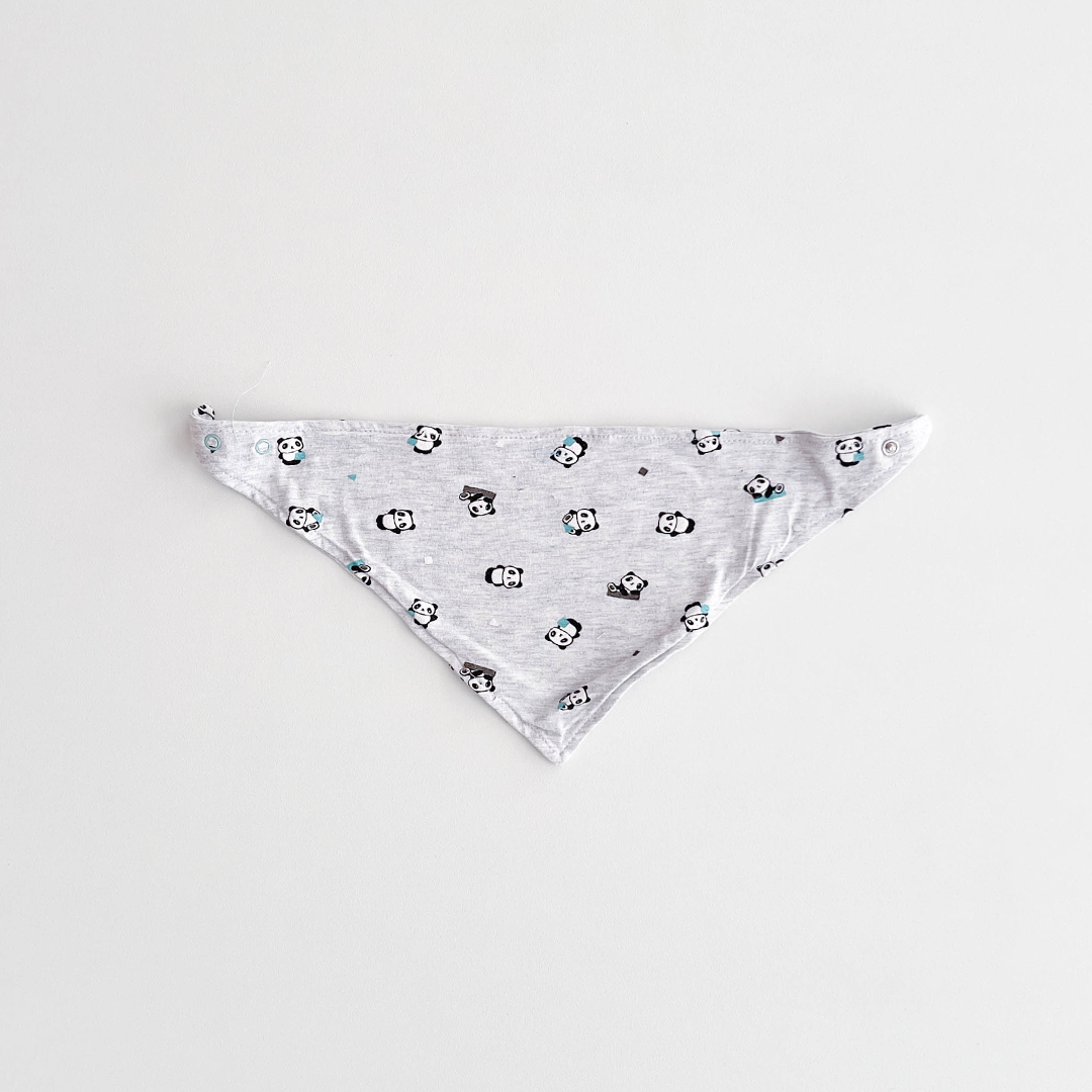 GREY PANDA PATTERNED BIBS