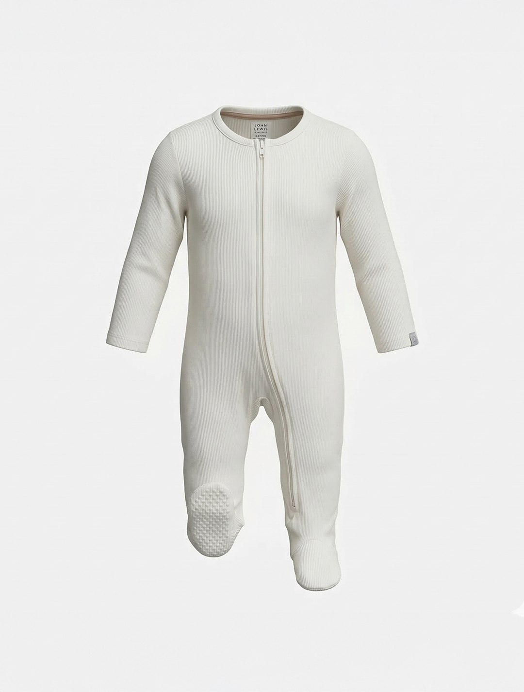 WHITE RIBBBED SLEEPSUIT