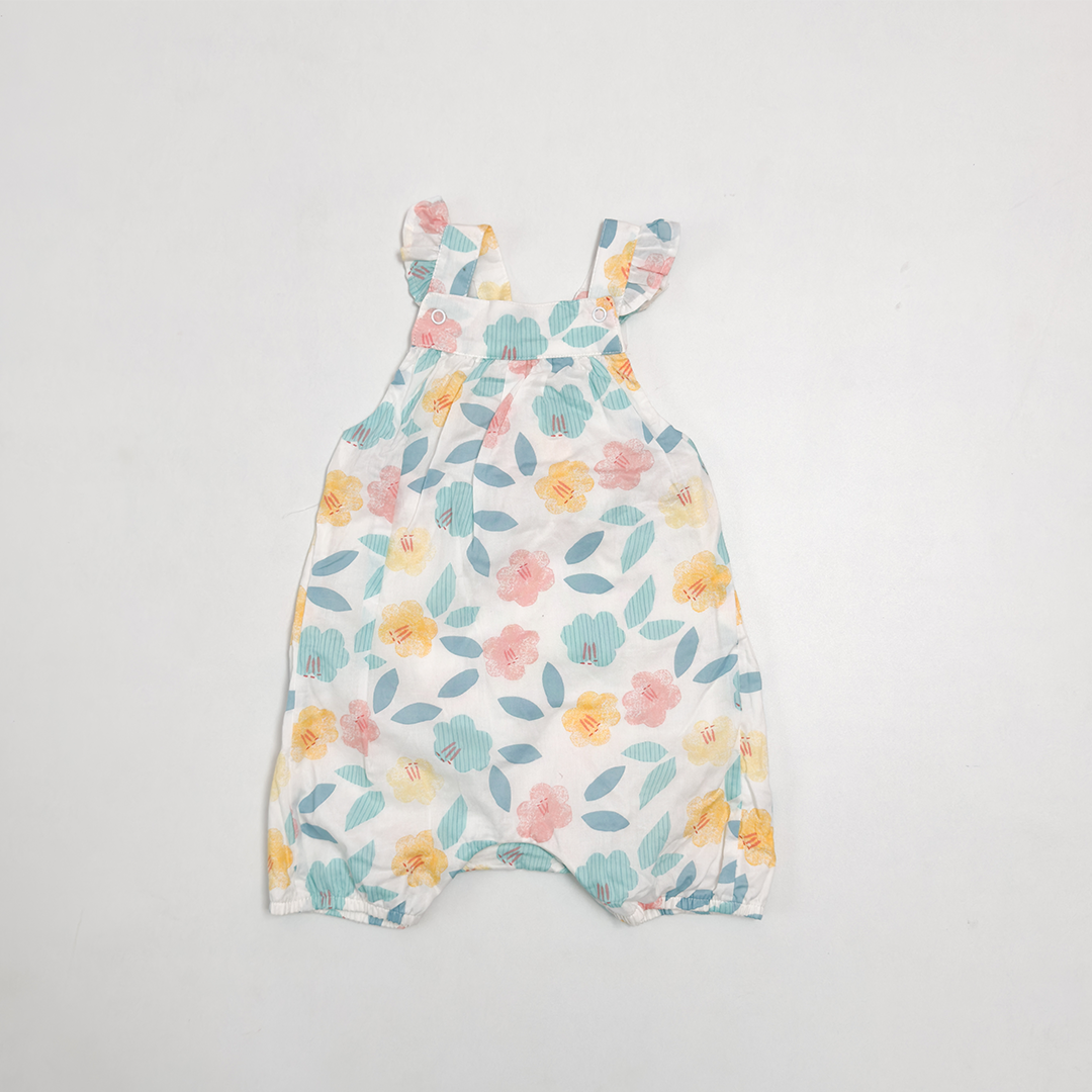 COTTON FLORAL DUNGAREE