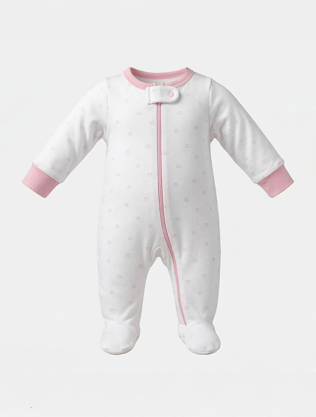 PINK LOVE ZIPPER SLEEPSUIT