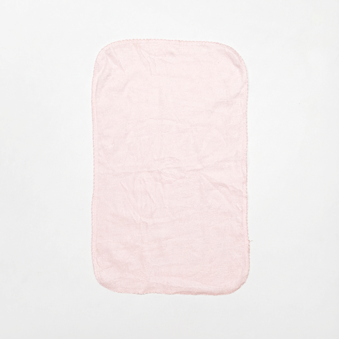 BABY PINK VELVET SCALLOP BABY HAND TOWEL