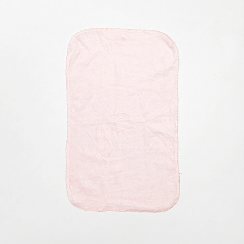 BABY PINK VELVET SCALLOP BABY HAND TOWEL