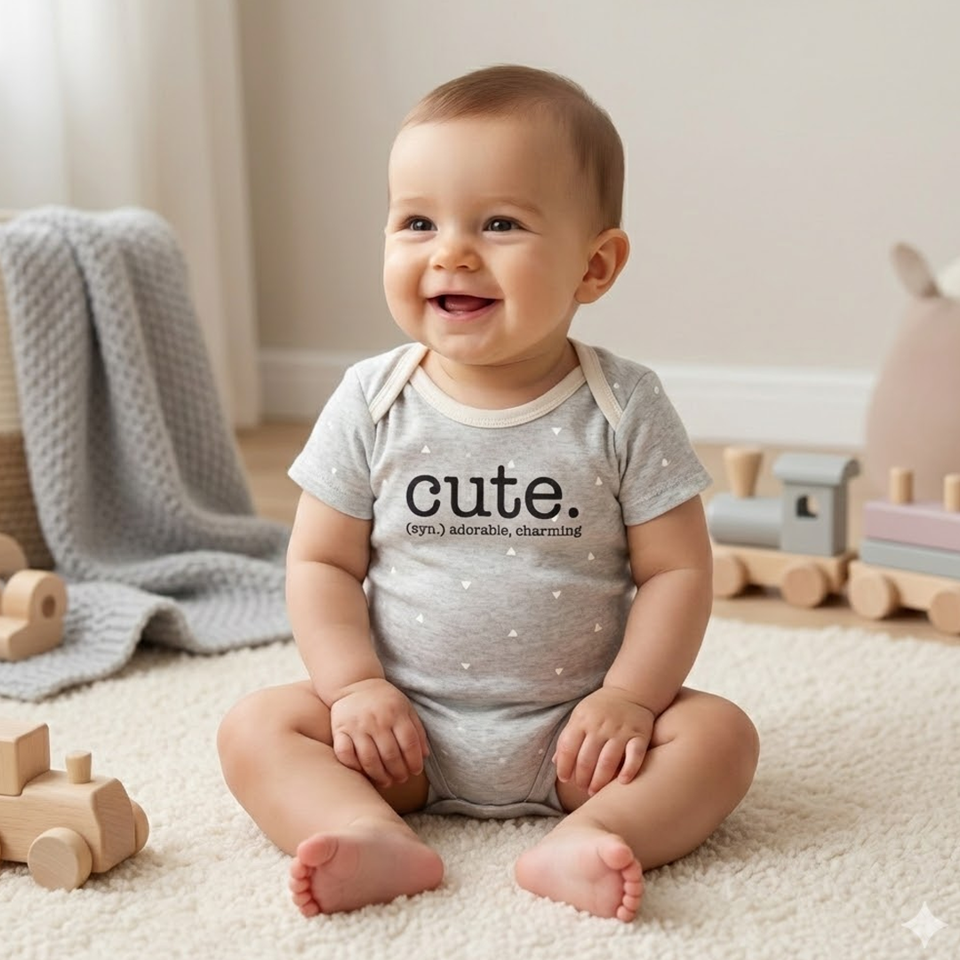 GREY CUTE PATTERNED ONESIE