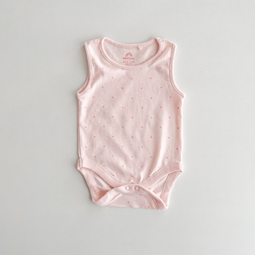 SLEEVLESS LOVE PRINT ONESIE