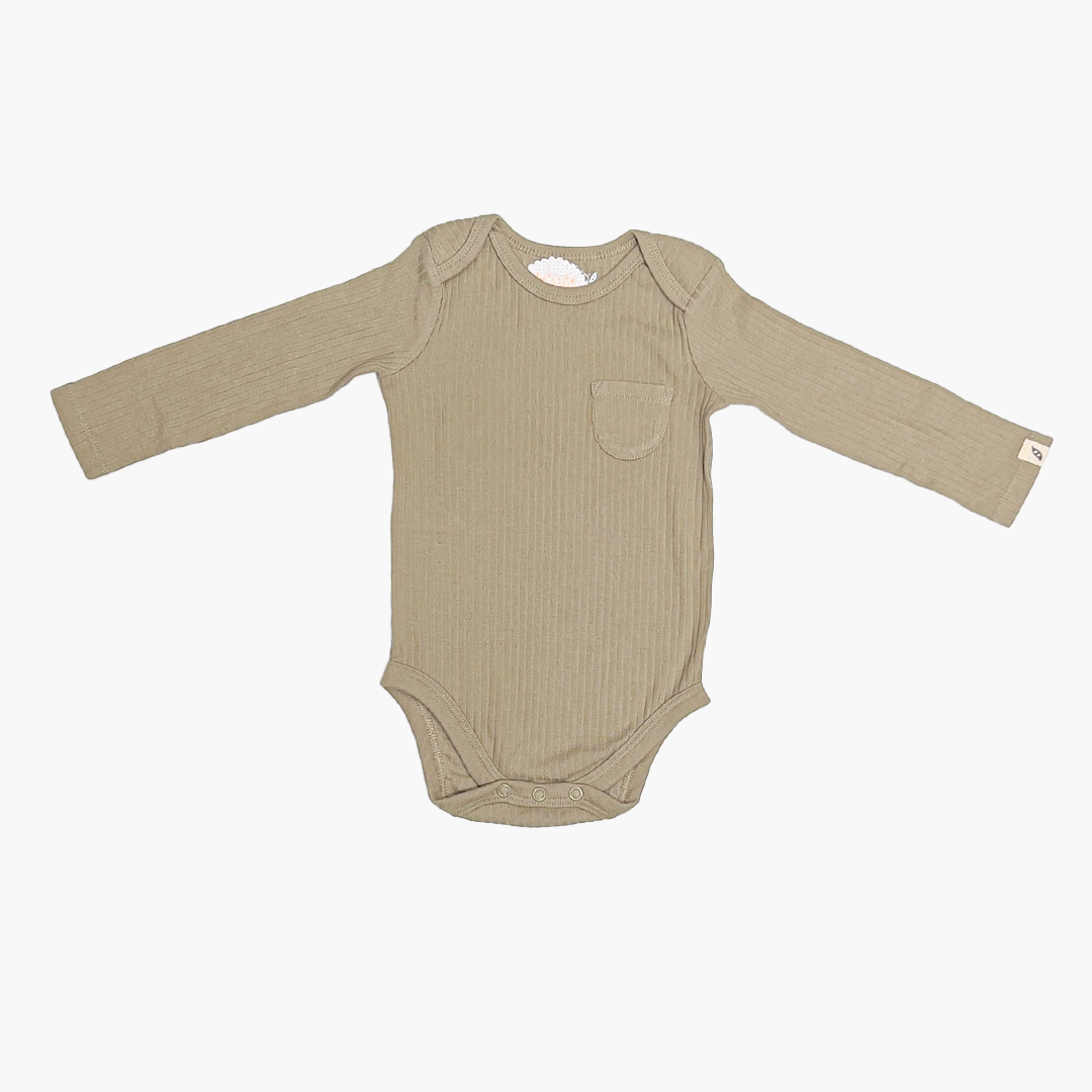 OLIVE GREEN RIBBED ONESIE