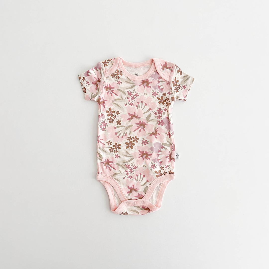 PASTEL PINK FLORAL ONESIE