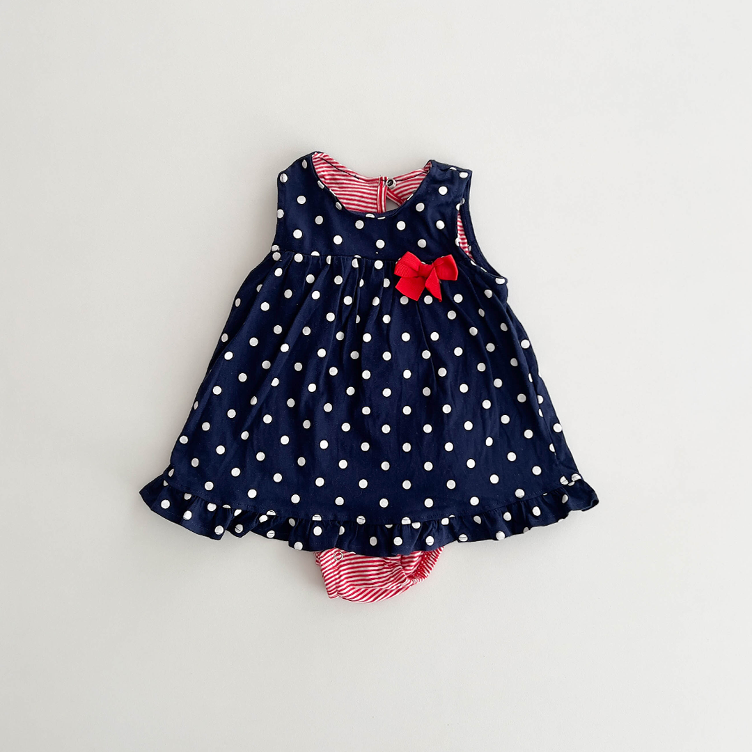 NAVY BLUE DOTED FROCK