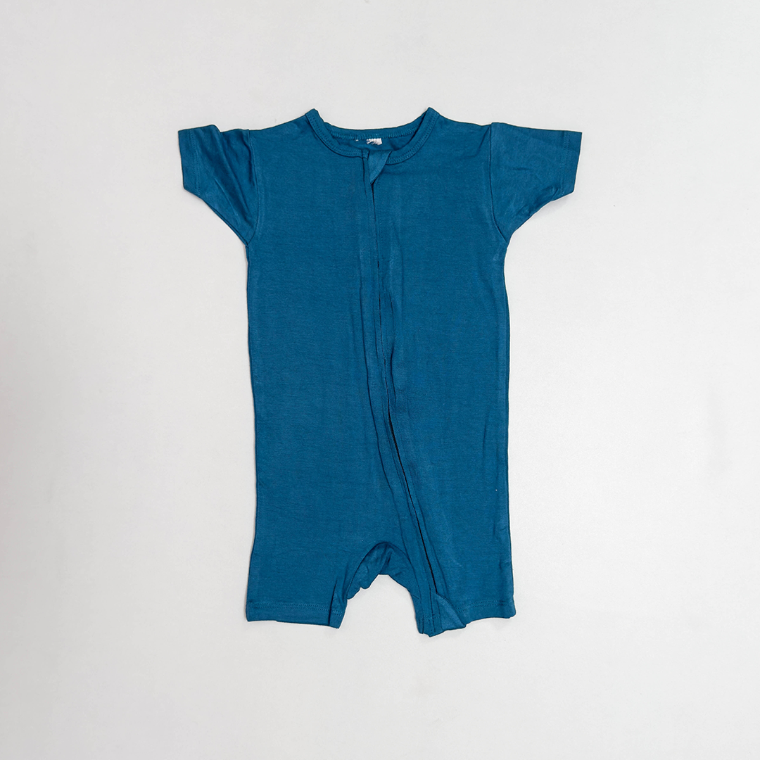 OCEAN BLUE VISCOUS ZIPPER JUMPSUIT