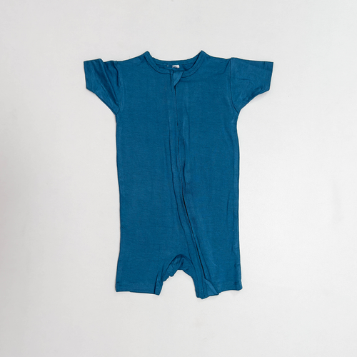 OCEAN BLUE VISCOUS ZIPPER JUMPSUIT
