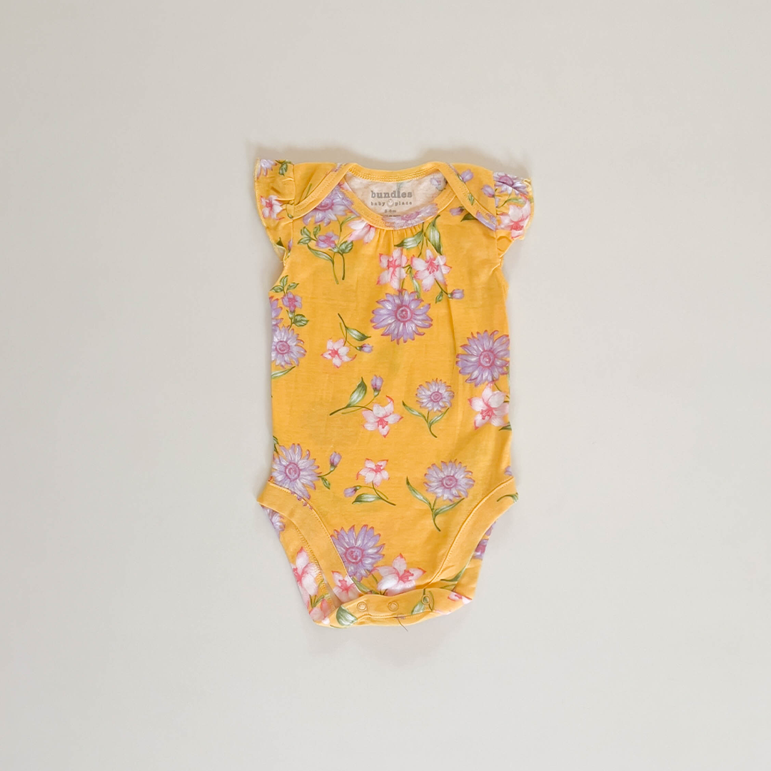 YELLOW FLORAL ONESIE