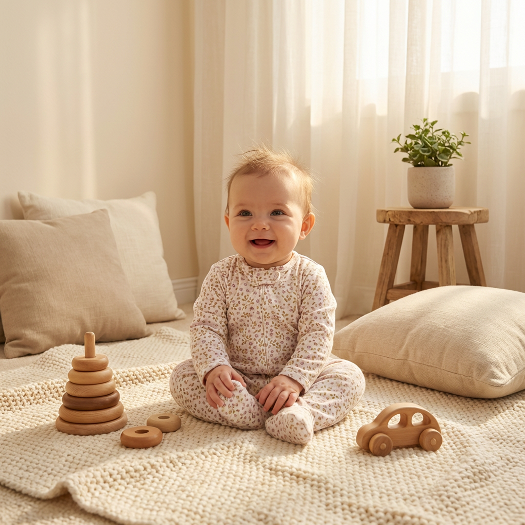 BEIGE LAVENDER FLORAL ZIPPER SLEEPSUIT