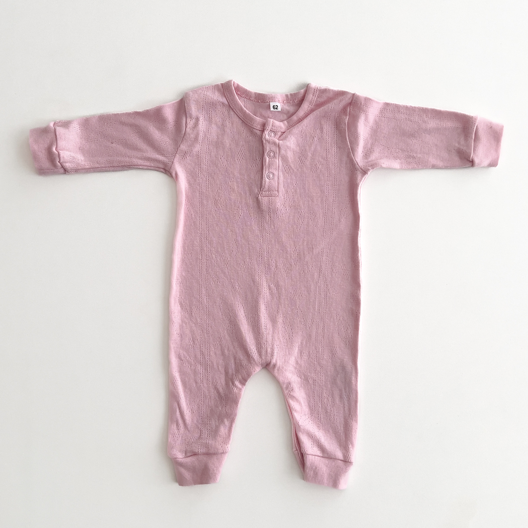 Pink pointelle romper