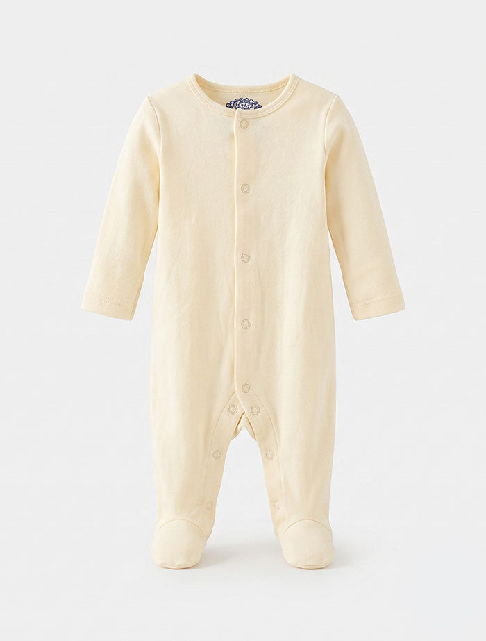 Butter yellow button sleep suit