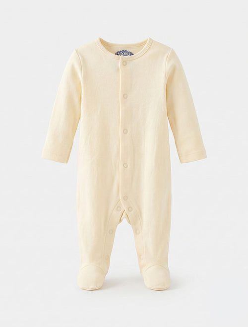 Butter yellow button sleep suit