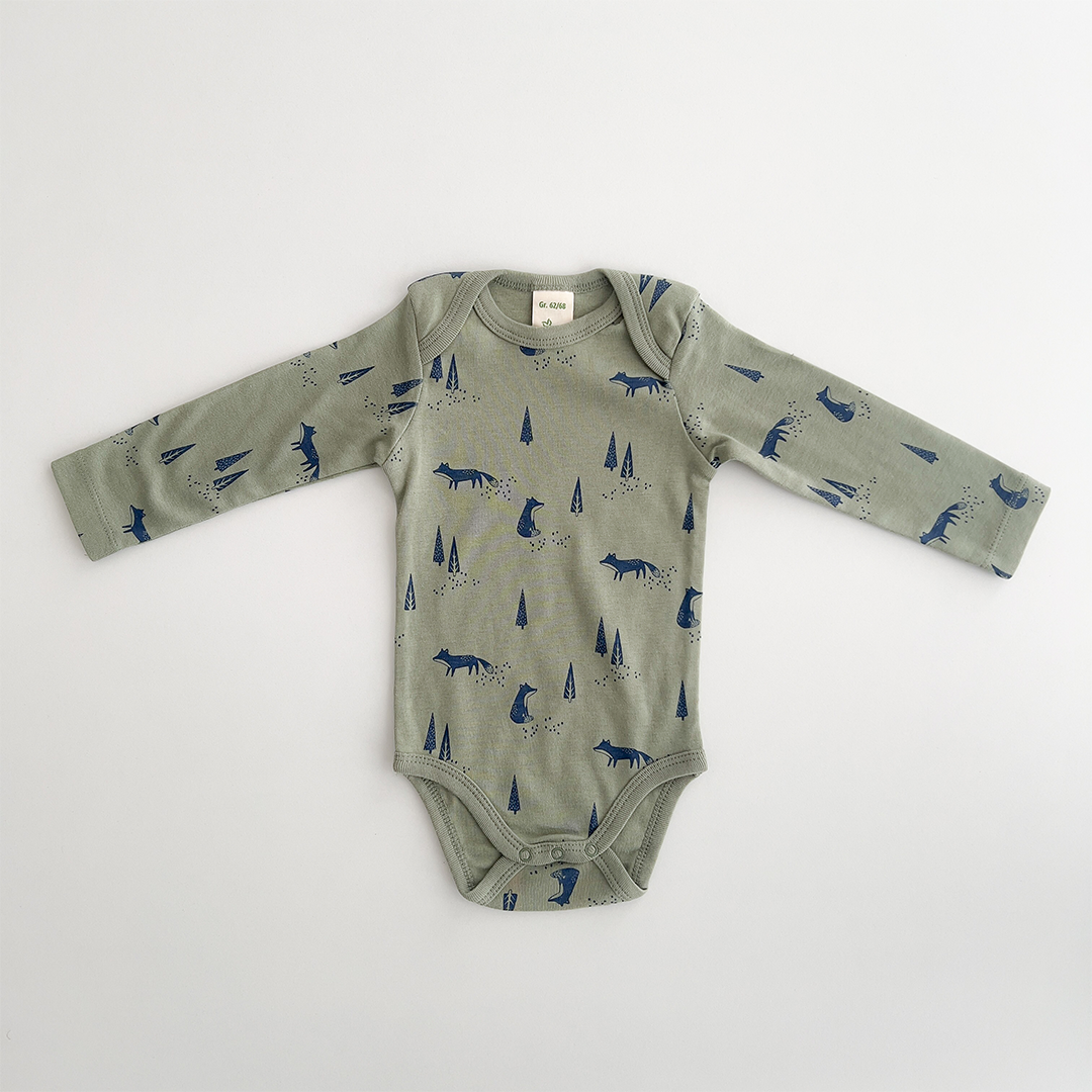 sage green printed onesie