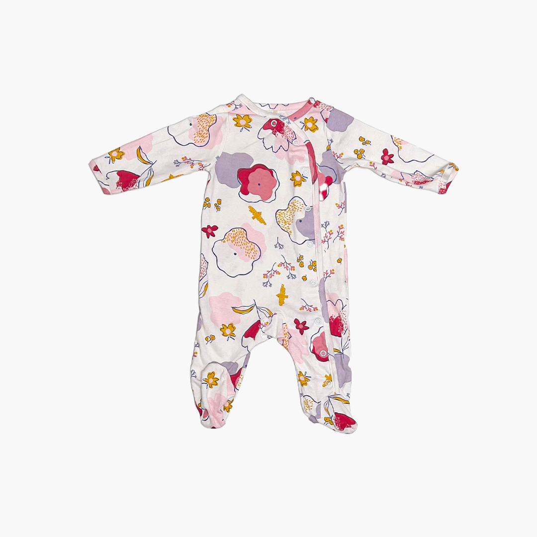 PINK PATTERNED SLEEPSUIT