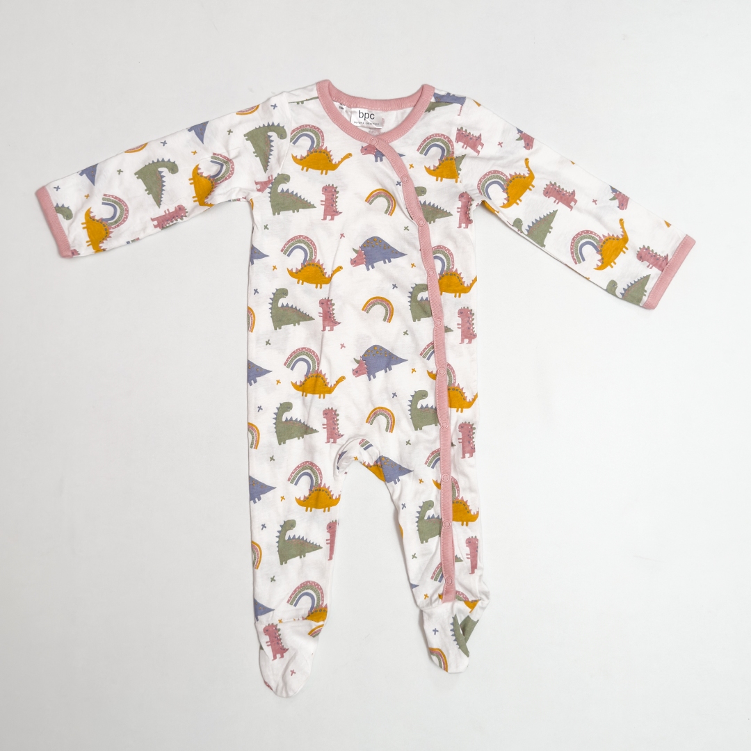 DINO PRINTED PATTERNED SLEEPSUIT